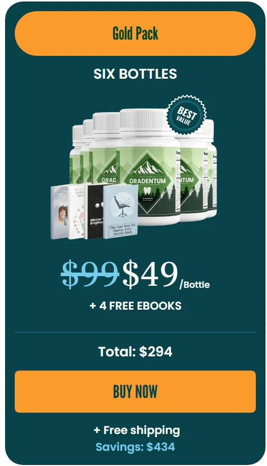 Oradentum 180-Day Supply – Natural Oral Health Supplement – Order Now for long-term benefits
